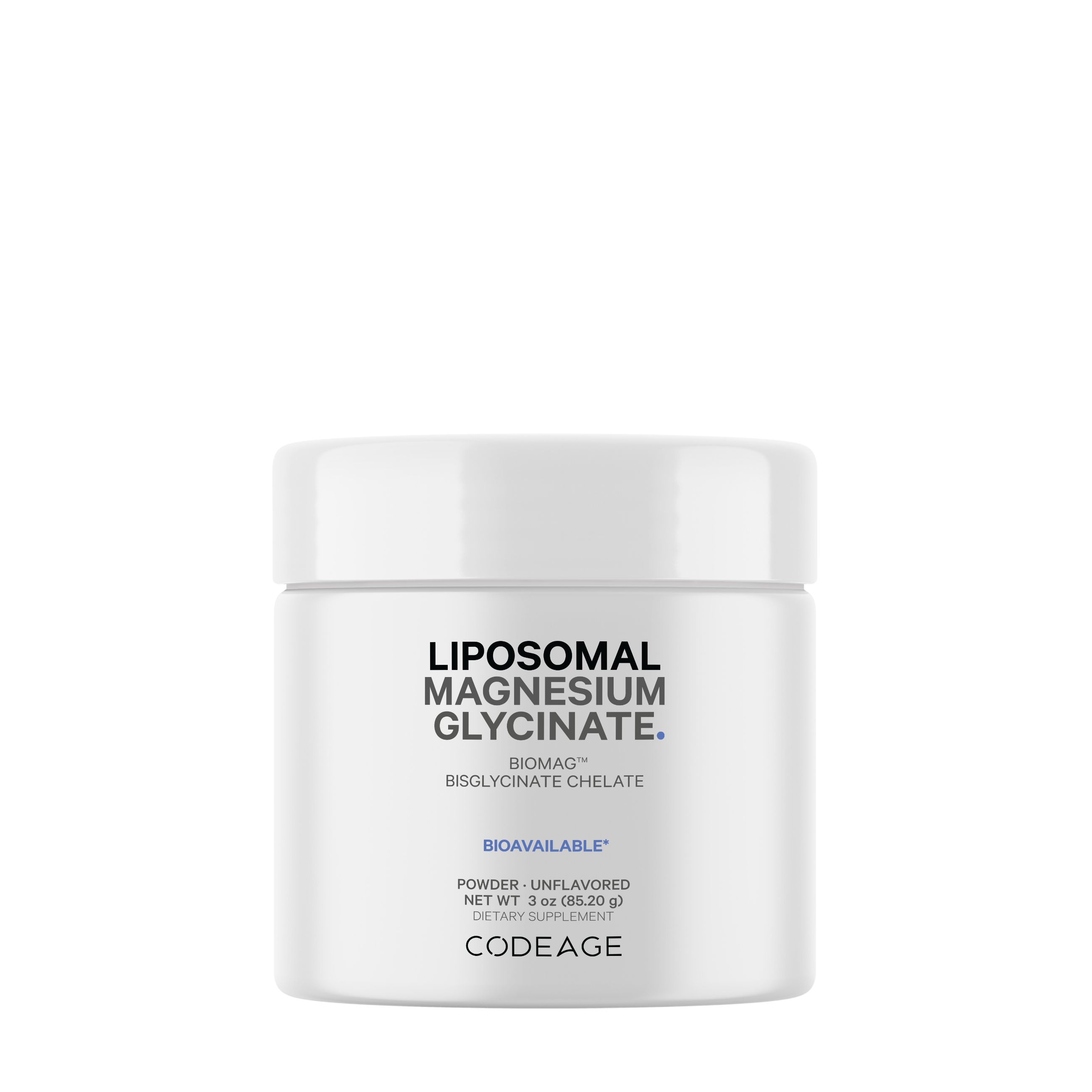 Codeage Liposomal Magnesium Glycinate Powder - Unflavored 3Oz. (60 Servings)